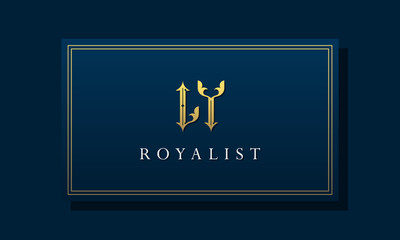 Royal vintage intial letter LY logo.