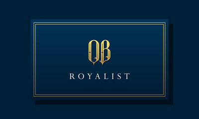Royal vintage intial letter OB logo.