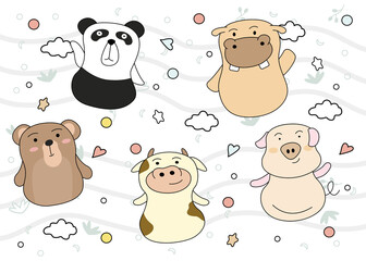 Cute animal background design