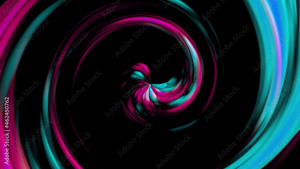 Poster abstract 3d render swirl with twisting lines in constant rotation effect. ring energy sucks in spati