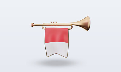3d trumpet Indonesia flag rendering front view