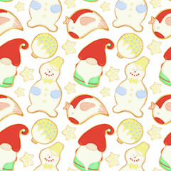 Colorful Christmas digital paper with gingerbread. Perfect for printing, web, textile design, various souvenirs, scrapbooking and other ideas.