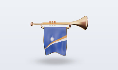 3d trumpet Marshall Islands flag rendering front view