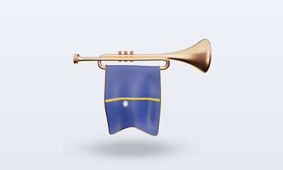 3d trumpet Nauru flag rendering front view