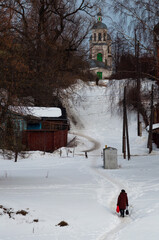 View of the old town of Kashin in winter