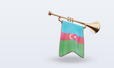 3d trumpet Azerbaijan flag rendering left view