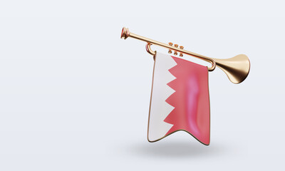 3d trumpet Bahrain flag rendering left view