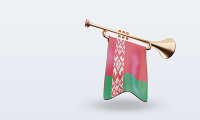 3d trumpet Belarus flag rendering left view