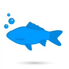 Fotobehang Fish isolated object. Vector illustration. © Oleh