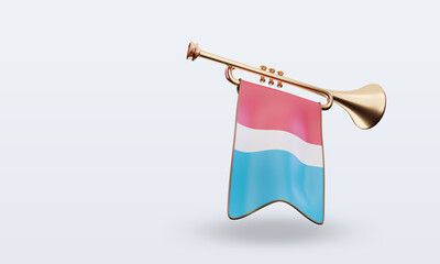 3d trumpet Luxembourg flag rendering left view
