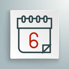 Line Calendar icon isolated on white background. Event reminder symbol. Colorful outline concept. Vector