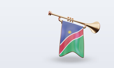 3d trumpet Namibia flag rendering left view