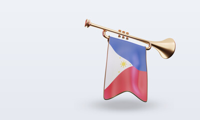3d trumpet Philippines flag rendering left view