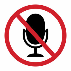 No microphone sign. Vector illustration