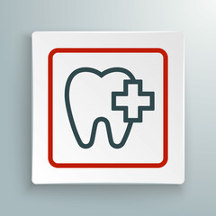 Line Dental clinic location icon isolated on white background. Colorful outline concept. Vector