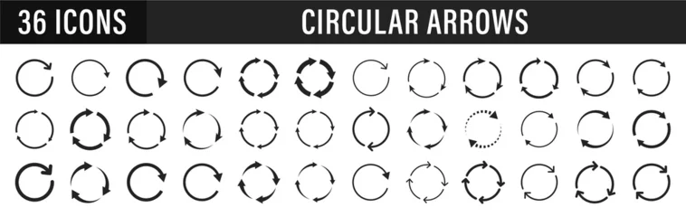 Fotobehang Set of circle arrows. Vector elements. Black loading symbol. © iiierlok_xolms