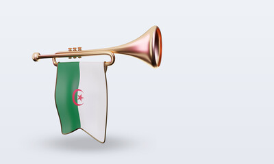 3d trumpet Algeria flag rendering right view