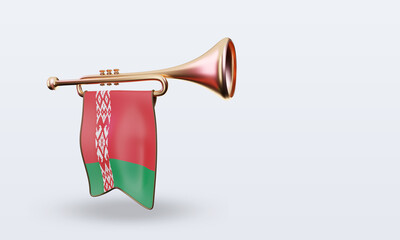 3d trumpet Belarus flag rendering right view