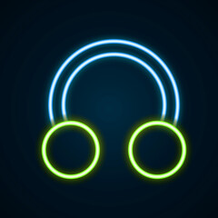 Glowing neon line Piercing icon isolated on black background. Colorful outline concept. Vector