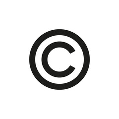 Copyright icon. Simple vector illustration on a white background