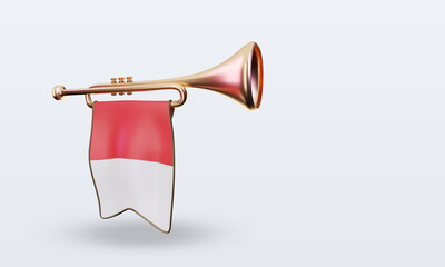 3d trumpet Indonesia flag rendering right view