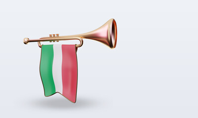 3d trumpet Italy flag rendering right view