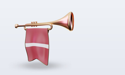 3d trumpet Latvia flag rendering right view