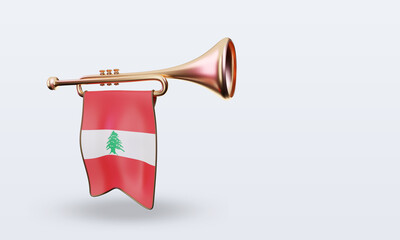 3d trumpet Lebanon flag rendering right view