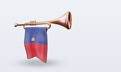 3d trumpet Liechtenstein flag rendering right view