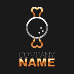 Line Chicken leg icon isolated on black background. Chicken drumstick. Colorful outline concept. Vector