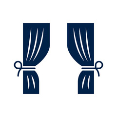 Curtain icon logo template isolated on white background.