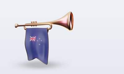 3d trumpet New Zealand flag rendering right view