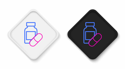 Line Sleeping pill icon isolated on white background. Colorful outline concept. Vector