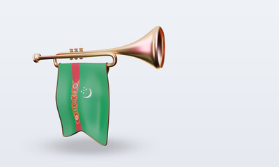 3d trumpet Turkmenistan flag rendering right view