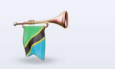 3d trumpet Tanzania flag rendering right view