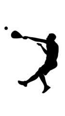 Vector silhouette of a padel player during smash