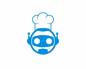 Robot head using a chef hat illustration
