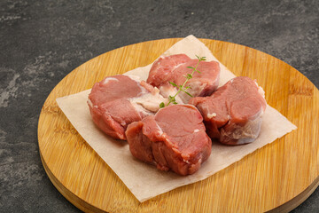 Raw pork tenderloin for cooking