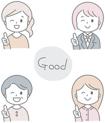 グッドする女性たちのセット