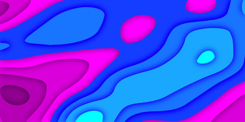 Colorful 3D abstract background with paper cut shapes