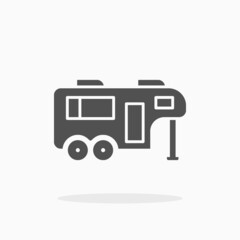 Caravan icon. Glyph or Solid style.  Vector illustration. Enjoy this icon for your project.