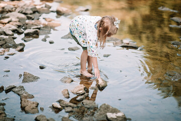 Playing in the Little Miami River