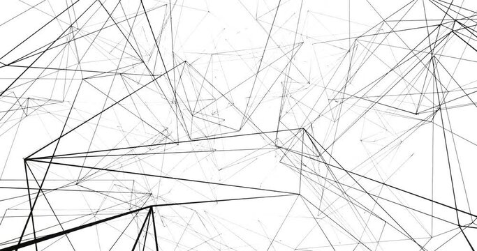Technology network background. Abstract motion graphics made of digital nodes and connection paths on white background