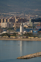 Naklejka premium Views of the lighthouse. Malaga, Spain. 