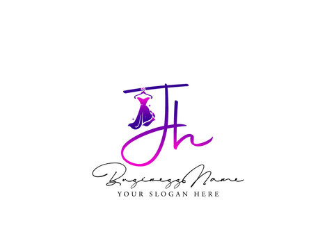 Letter JH Logo, Creative jh j h Fashion Clothing Brand, Apparel Logo For Luxury Fashion Shop