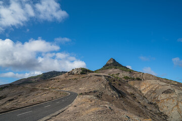 Pico da Cabrita, volcanic rocky peak on Porto Santo, Portugal