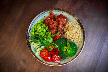 mouthwatering vegetarian dish on the table