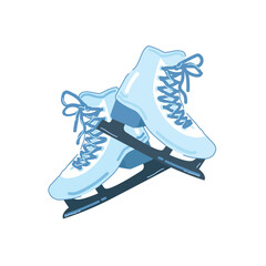 Cartoon flat vector illustration. Figure skating competition. Skates. Winter sport.