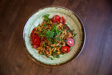 mouthwatering vegetarian dish on the table