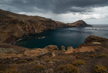 Fototapeta na wymiar Sao Lorenzo volcano cliffs and Atlantic ocean in Madeira, Portugal